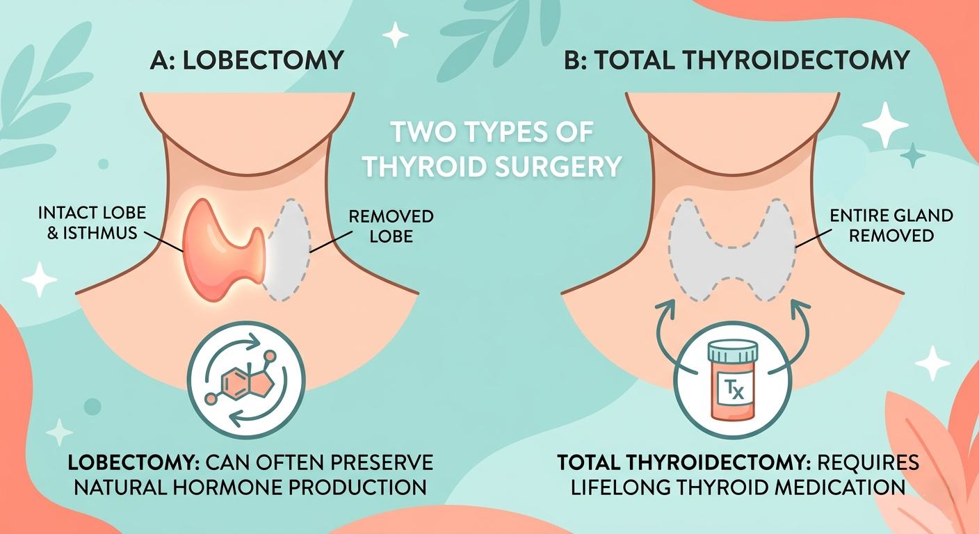 Types of Thyroid Surgery: Lobectomy vs. Total Thyroidectomy